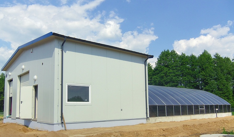 Очистные сооружения закрытого типа, крытый павильон для очистных